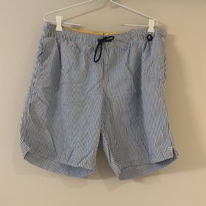 Lands End Mens Pin Stripped Swim Trunks